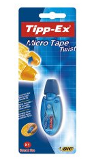 CORRECTIEROLLER, Microtape, mini,  op blister, 5mmx6 m, overschrijfbaar, met afsluitdop TIPP-EX