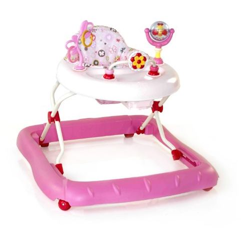 LOOPSTOEL, Walk-A-Bout, Pretty in Pink, roos, 6m+, 3 hoogtes verstelbaar,  afneembare wasbare zitting,+ activity's Babymoov