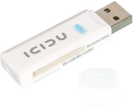 KAARTLEZER, ICIDU USB SD/MicroSD Card  Reader USB 2.0, SDXC support, white    ICIDU