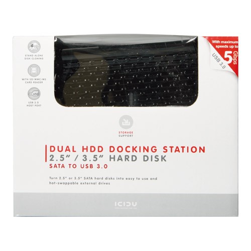 DOCKING STATION , ICIDU Dual SATA HDD USB 3.0 2 bays 2.5/3.5