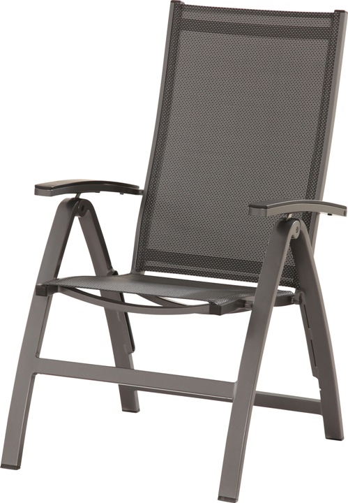 VERSTELZETEL, Luna, alu frame, taupe textilene in rug en zit, 5 standen  4 SEASONS