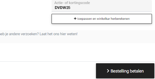 Geef de actiecode in