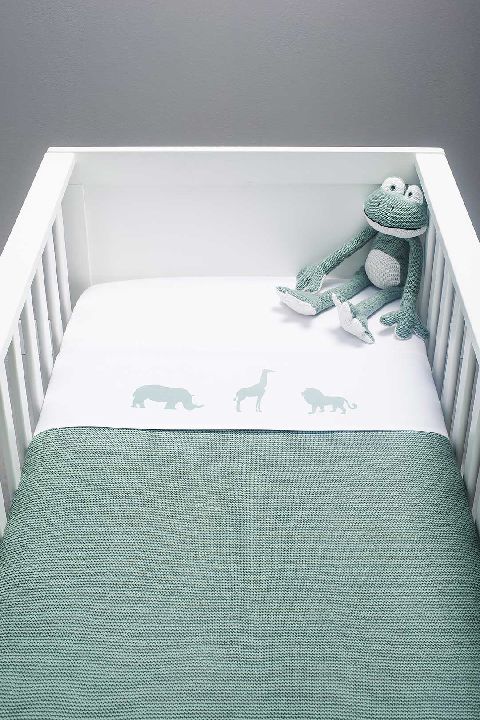 eenzaam Verstoring ontwerp Deken Jollein, geschikt voor babybed 60x120/babybed 70x140 | Basic Knit  forest green | Paradisio