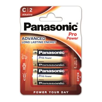 Batterij Panasonic, C, Blister, alkaline, 1.5 V, 2 stuk(s)