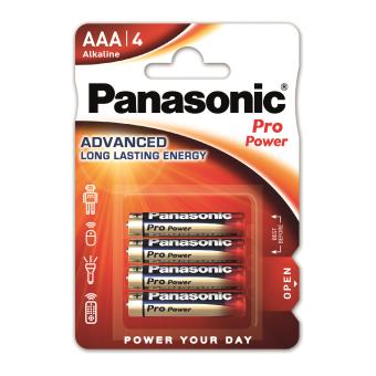 Batterij Panasonic, AAA, Blister, alkaline, 1.5 V, 4 stuk(s)