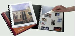 PRESENTATIEALBUM A4, zwart, 30 pochetten, met insteekpochette op kaft, personaliseerbaar, met ringen, Adoc