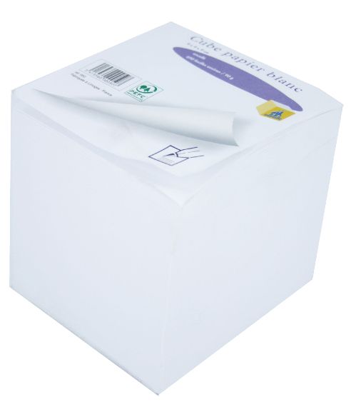 NOTABLOK 9x9x9 cm, wit,  onder krimp, Buroclass