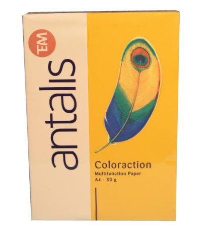 PAPIER Venezia, Oranje, A4, 80 gr., 500 vel/pak, geschikt voor copy/laser/ inktjet, COLORACTION