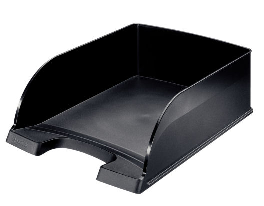 BUREELBAKJE Sorty Plus, zwart, A4, 255x360x103 mm, verticaal en trapsgewijs stapelbaar,40% > capaciteit,vol plastiek
