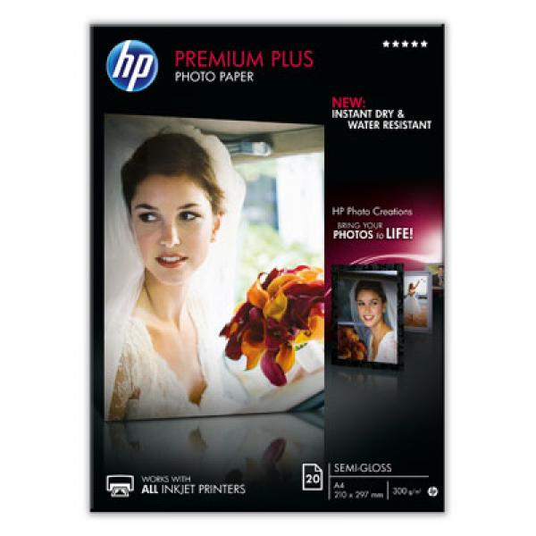 PAPIER HP FOTOPAPIER PREMIUM PLUS  SEMI-GLOSS A4 300GR. (20 VEL)