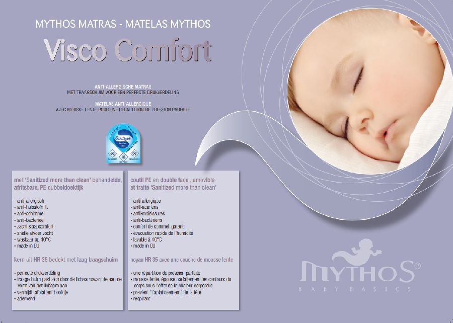 Matras MYTHOS Viscose Comfort, geschikt voor babybed 60x120