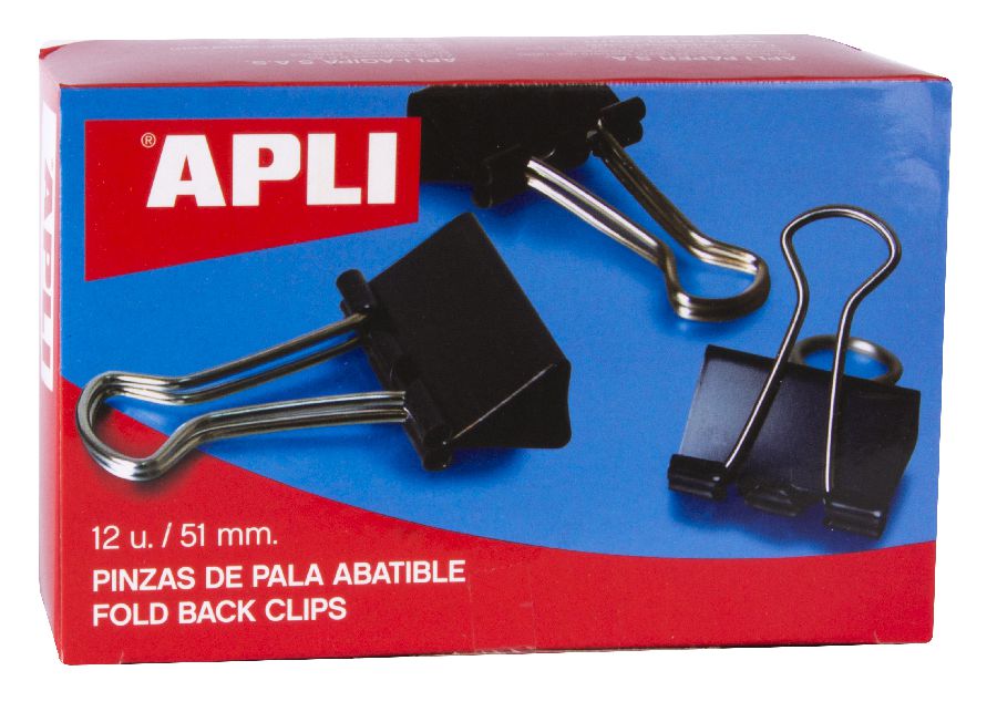 CLIPS Foldbackclips, 51 mm, zwart, 12 stuks