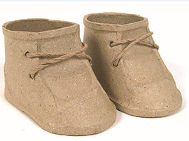 FIGUUR Pop schoenen, 4.5x8.5x4.5cm, geschikt vr gebruik met Decopatch creaties