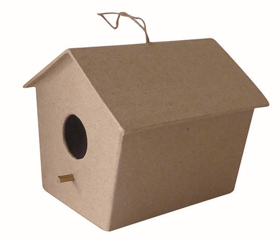 FIGUUR Volgelhuis, groot, 2 ass. rond/ Vierkant, geschikt vr gebruik met Decopatch creaties