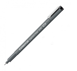 STIFT Pigment Liner, zwart, 1.2 mm, tekenpen, lichtecht, in metaal gevatte punt, gepigmenteerde inkt, vrac