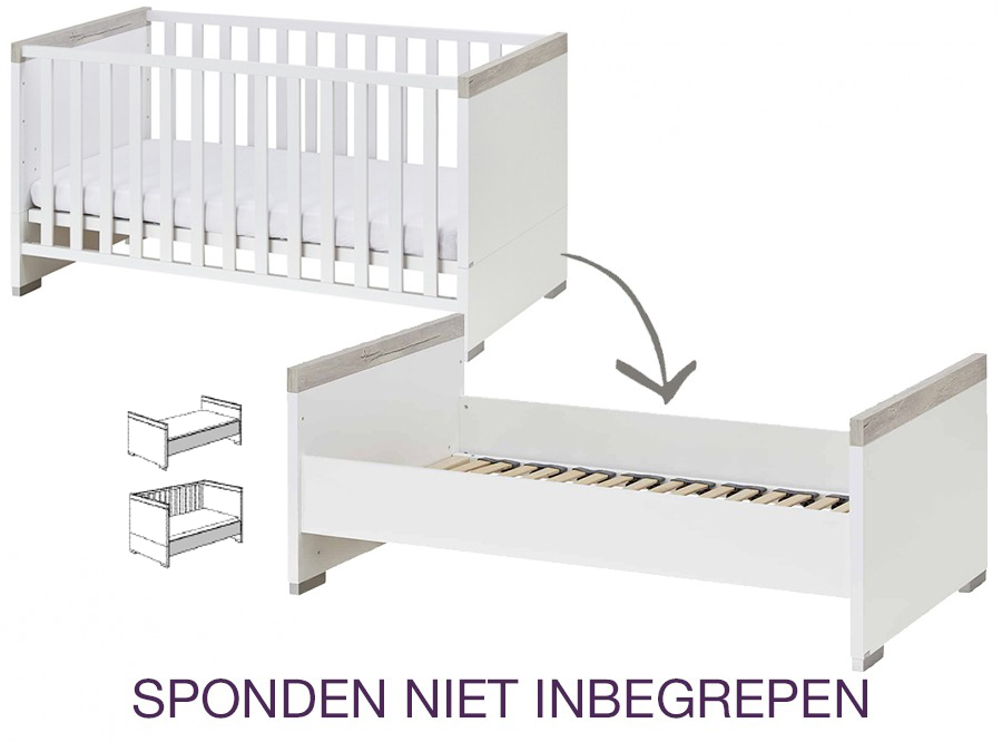 Bed PAIDI, Kira Nautik, Kira Nautik 70x140 omvb, babybed omvormbaar tot juniorbed/babybed omvormbaar tot bedbank