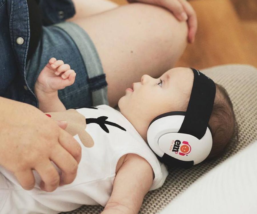 Gehoorbescherming Em's for kids Baby headband white hoofdtelefoon