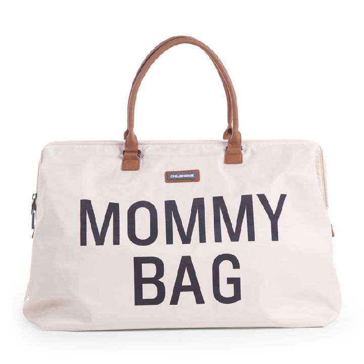 Verzorgingstas Childhome Mommy Bag Nylon, draagtas met luiermat | Nylon white