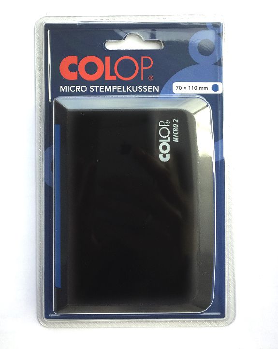 Stempelkussen met inkt, Micro Stempeldoos 7x10cm inkt: blauw 1 stuk(s)