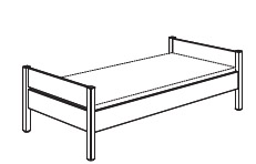 Bed PAIDI, Kira Nebraska, Kira Nebraska 120x200, eenpersoonsbed