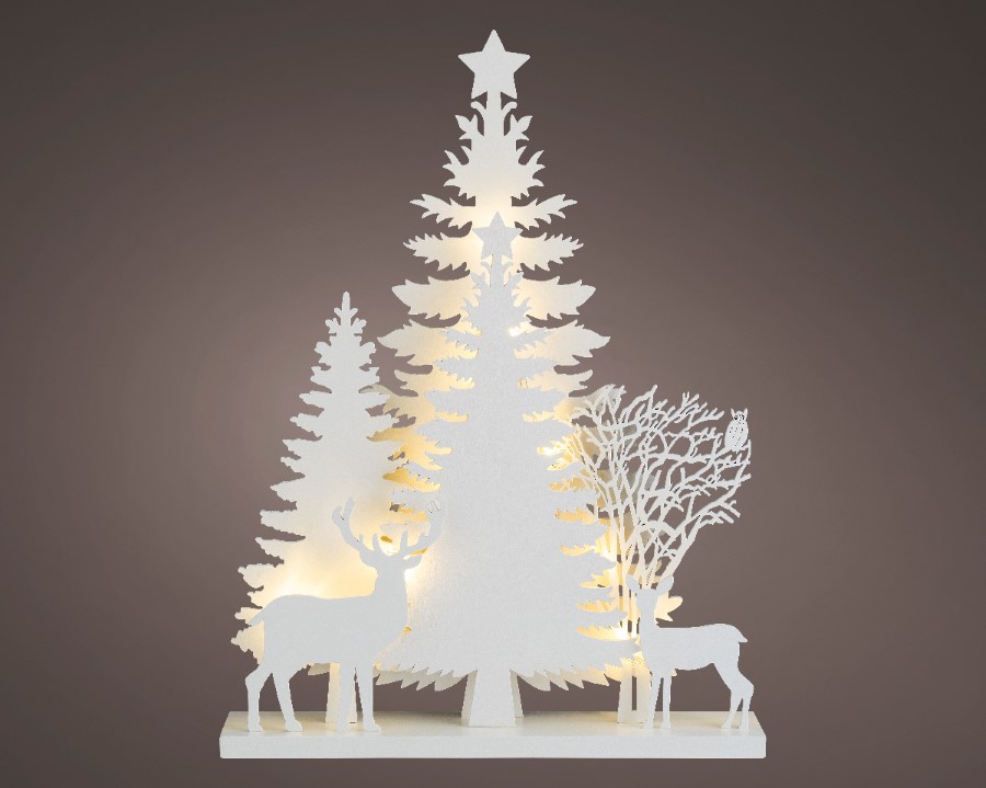 Verlichting Lumineo, herten in bos, L 5.5 x B 30 x H 40 cm