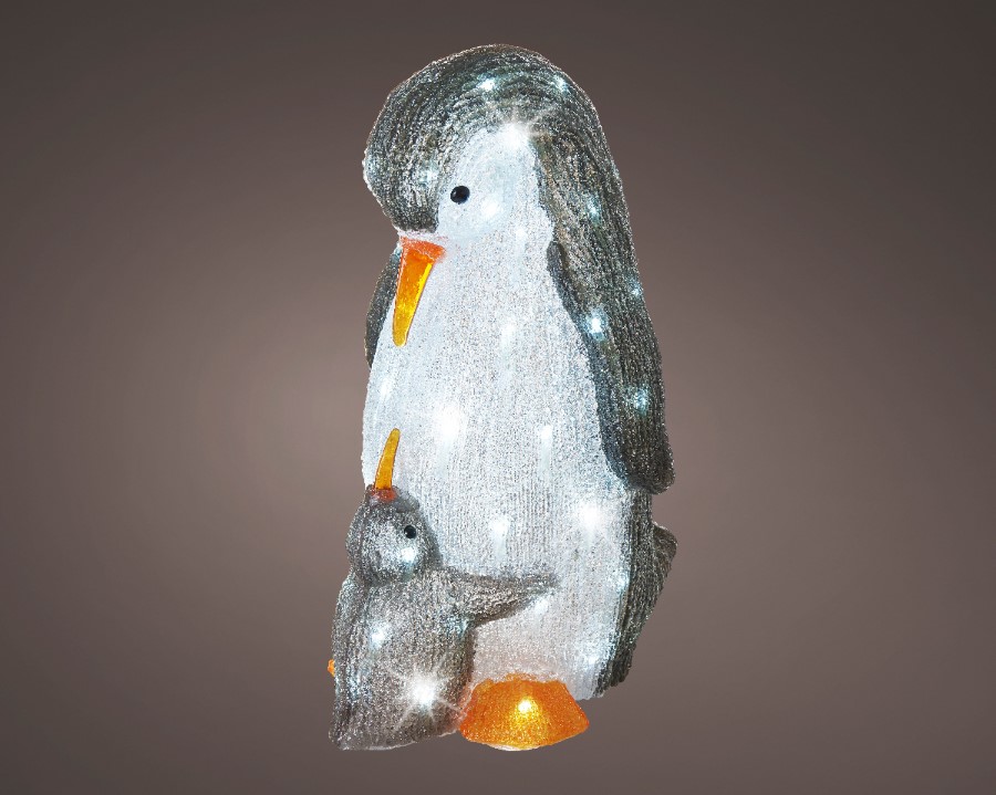 Verlichting Lumineo, pinguïn met baby, L 31 x B 25 x H 47 cm