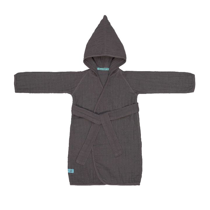 Badjas Laessig Bathrobe | Muslin anthracite