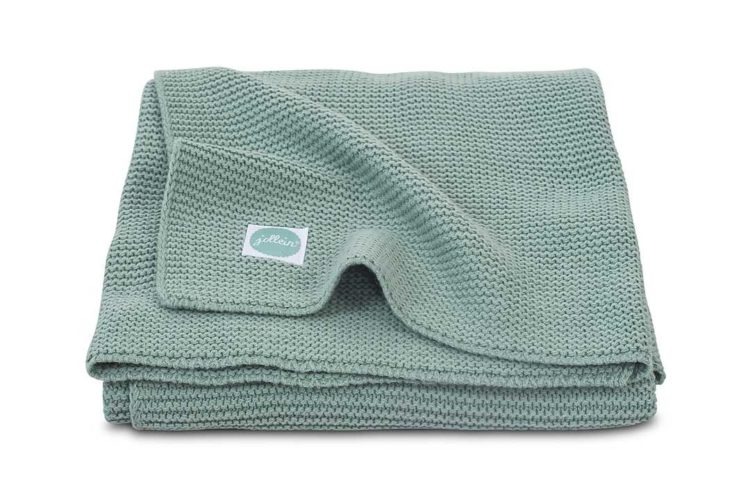 Deken Jollein, geschikt voor wieg/draagmand/park | Basic Knit forest green