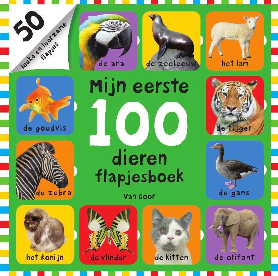 Interactief boek Mijn eerste 100 dieren | flapjesboek 