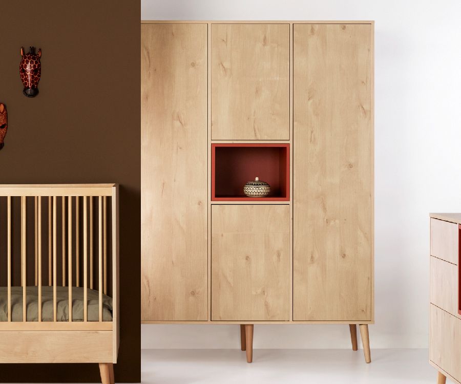 Kast Quax, Cocoon Natural Oak, Cocoon Natural Oak Wardrobe XL, 4-deurs