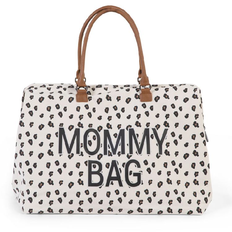 Verzorgingstas Childhome Mommy Bag Canvas, draagtas met luiermat | Canvas leopard