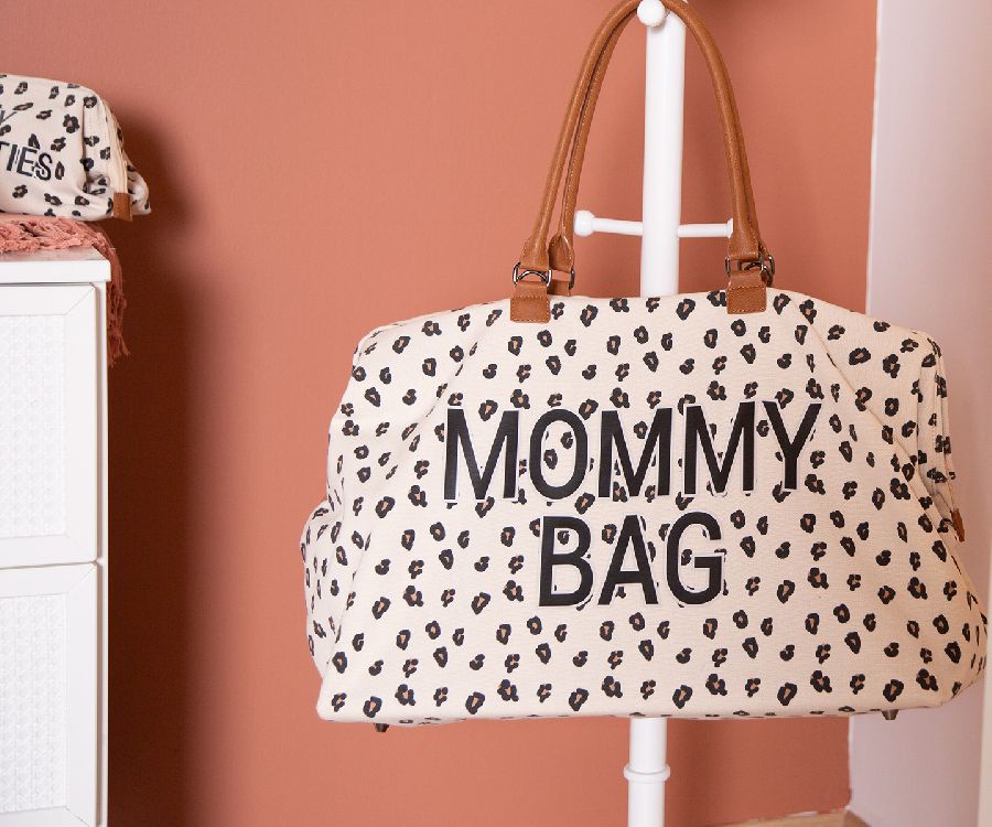 Verzorgingstas Childhome Mommy Bag Canvas, draagtas met luiermat | Canvas leopard