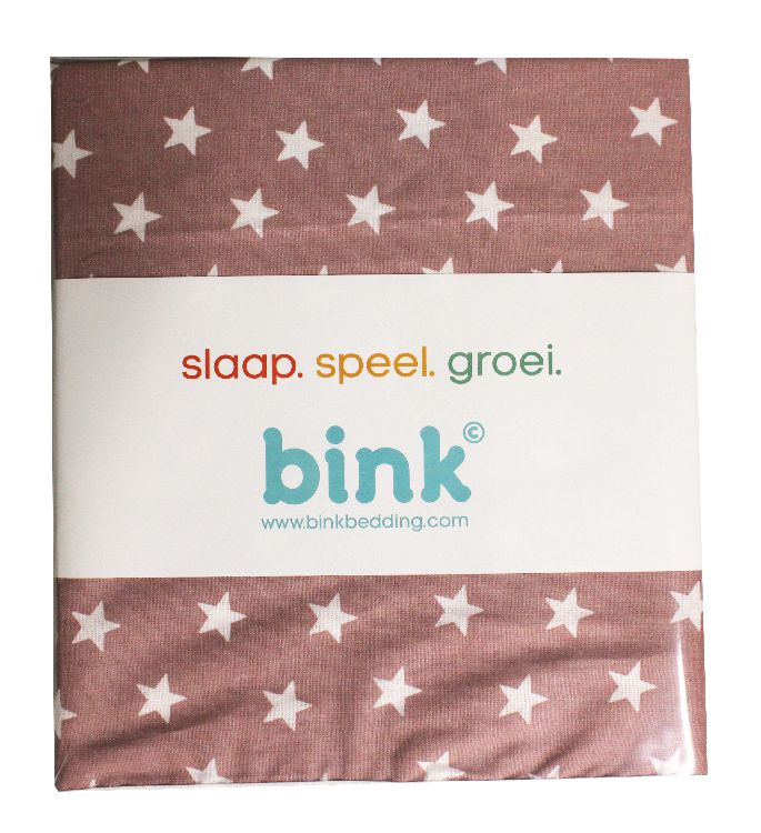 Donsovertrek Bink Bedding, geschikt voor wieg/draagmand/park | Stars oudroze