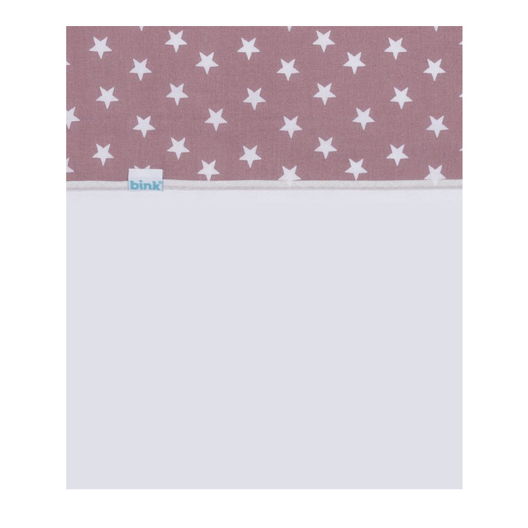 Laken Bink Bedding, geschikt voor wieg/draagmand/park | Stars oudroze