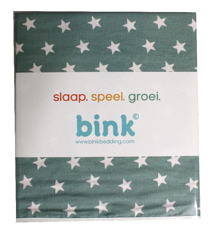 Donsovertrek Bink Bedding, geschikt voor babybed 60x120/babybed 70x140 | Stars olijf