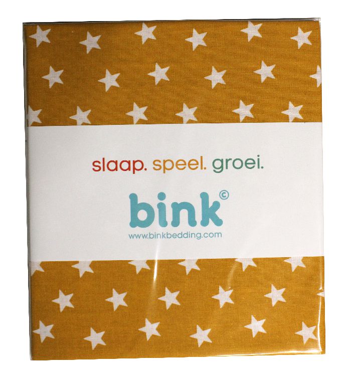 Donsovertrek Bink Bedding, geschikt voor wieg/draagmand/park | Stars oker
