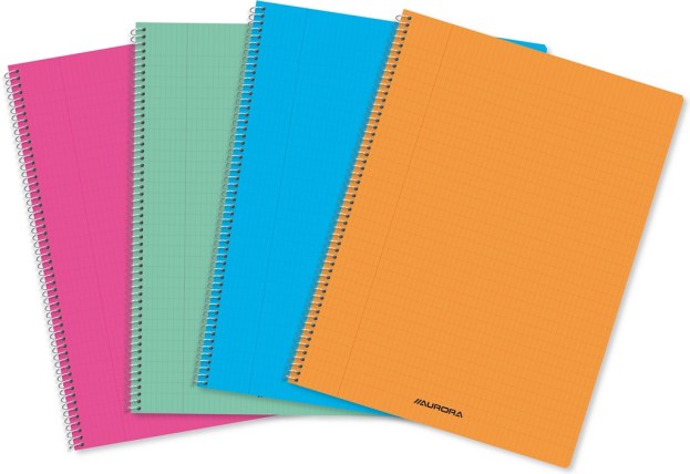 Schrift Aurora Verslag Schrift Spiraal, notitieschrift, A4 | Gekleurde PP Transparant