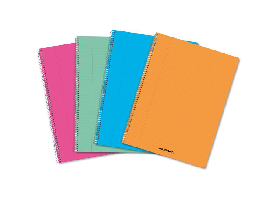 Schrift Aurora Verslag Schrift Spiraal, notitieschrift, A4 | Gekleurde PP Transparant