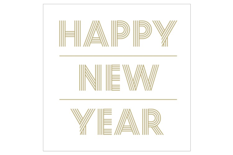 Servetten J-Line, Happy New Year, 16.5 x 16.5 cm, 20 stuk(s)