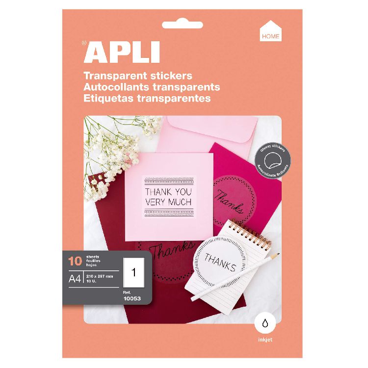 Etiketten Apli Inkjet Permanent Transparant, markeeretiketten | Apli Home