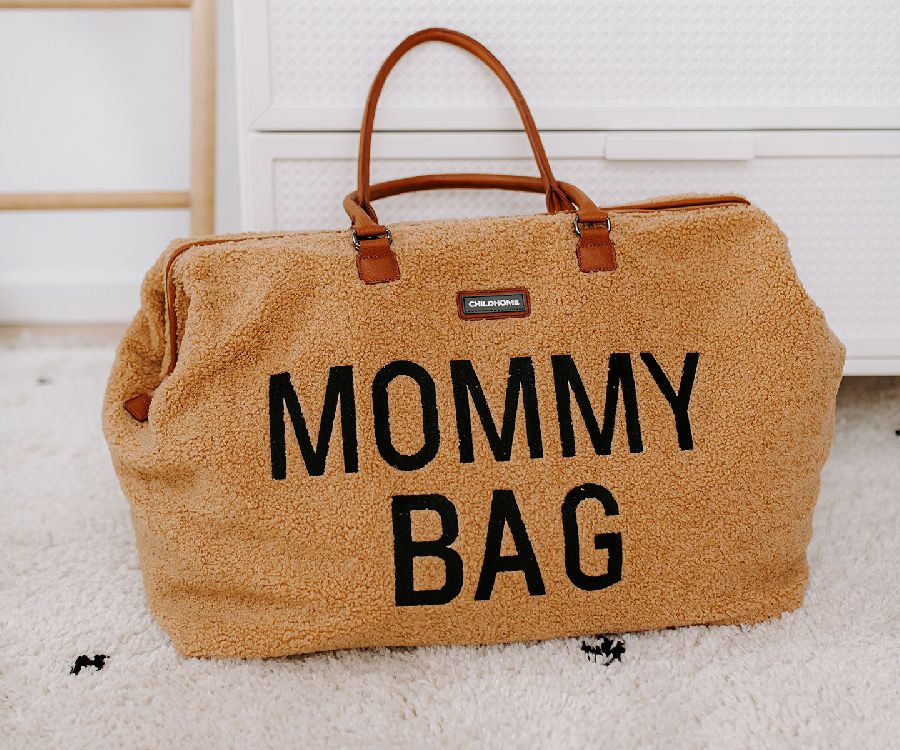 Verzorgingstas Childhome Mommy Bag Teddy, draagtas met luiermat | Teddy beige