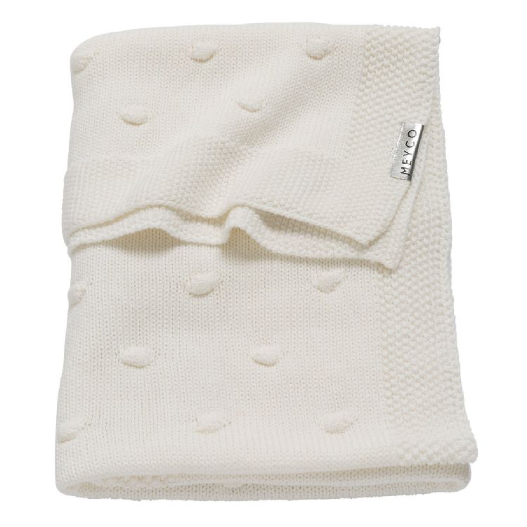 Deken Meyco Baby, geschikt voor wieg/draagmand/park | Knots offwhite