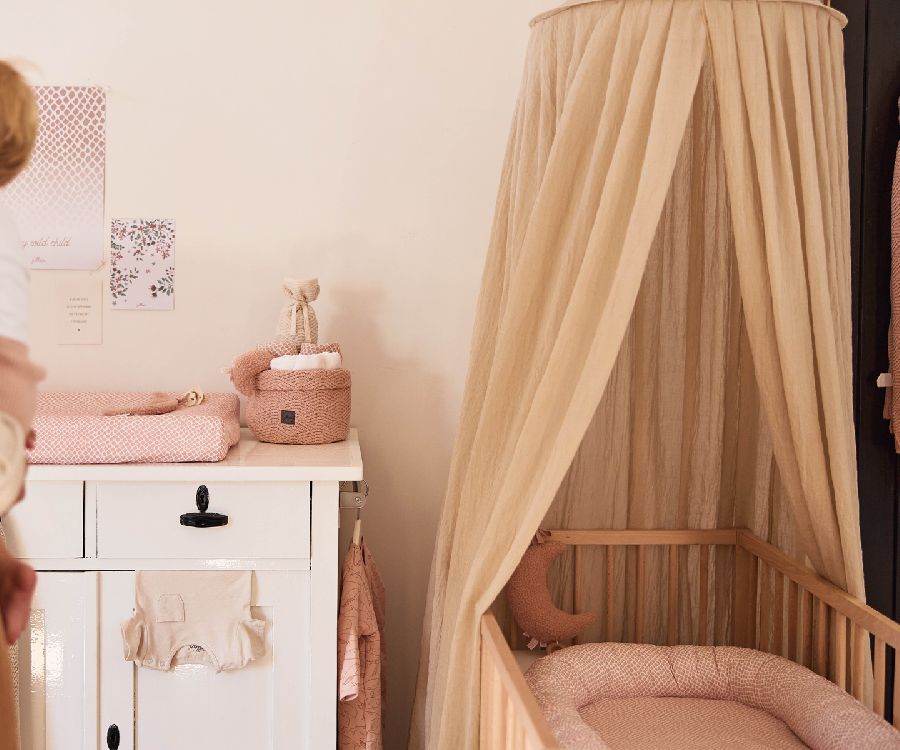 Klamboe Jollein Klamboo, geschikt voor babybed/eenpersoonsbed | Vintage nougat