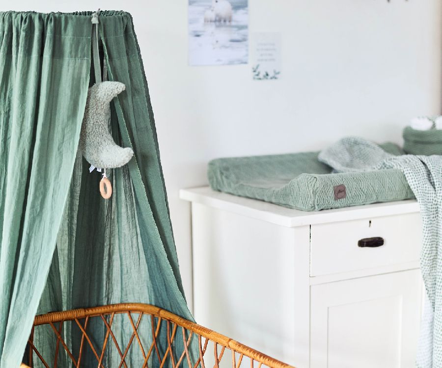 Hemel Jollein Sluier, geschikt voor wieg/park/babybed | Vintage ash green
