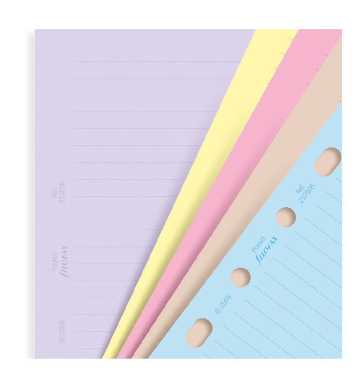 Agendavulling Filofax Org Und A5 Classic Coloured Ruled Notepaper, notitieblaadjes, geschikt voor Filofax