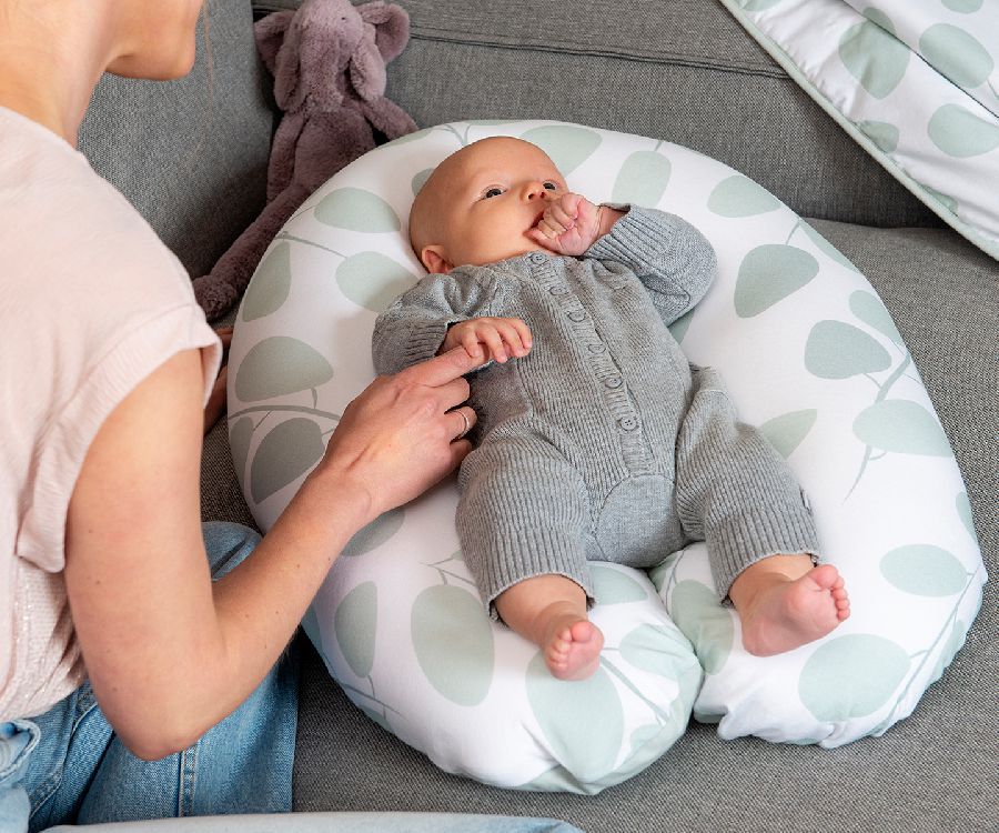Positioneringskussenhoes Doomoo Cover, geschikt voor Doomoo Buddy/Buddy Fiber | Leaves aqua green
