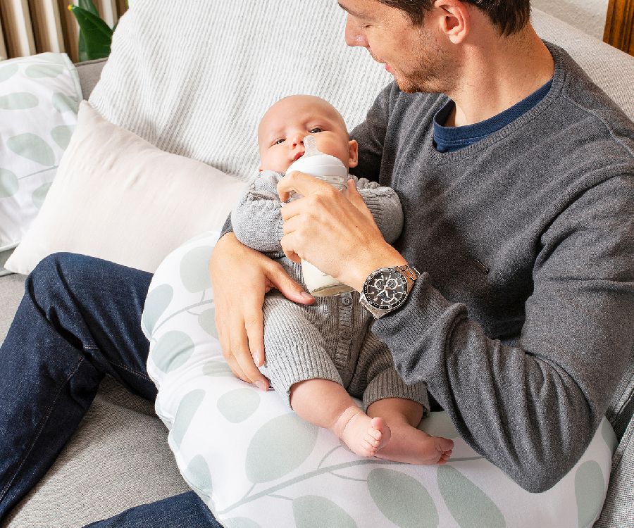 Positioneringskussenhoes Doomoo Cover, geschikt voor Doomoo Softy/Softy Fiber | Leaves aqua green