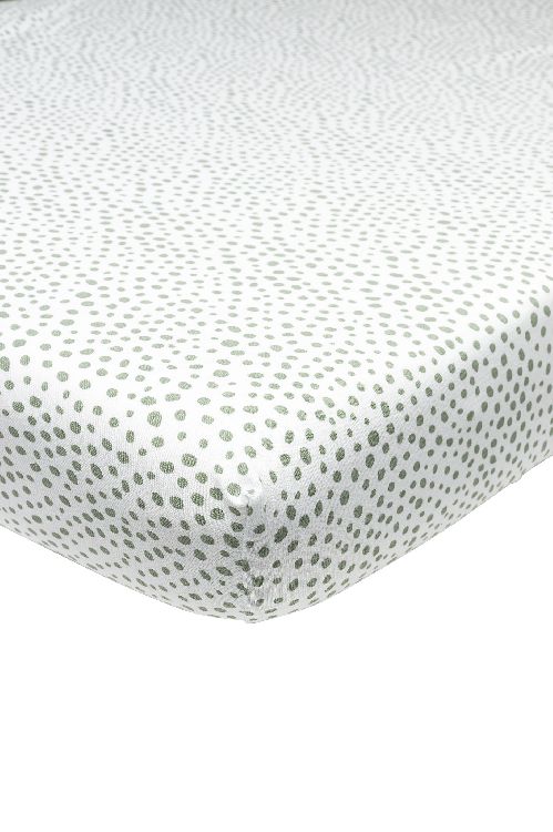 Hoeslaken Meyco Baby, geschikt voor babybed 60x120 | Cheetah forest green