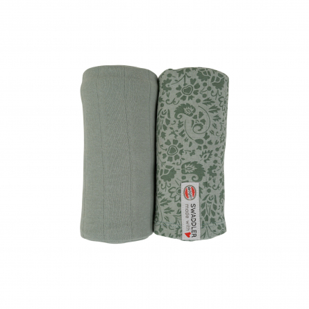 Tetra doek Lodger Swaddler 2-pack | Flower Tribe Silt Green