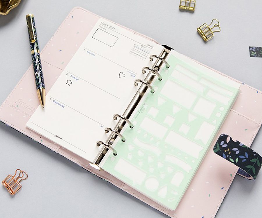 Agendavulling Filofax Planning Stencil, sjabloon, geschikt voor Filofax